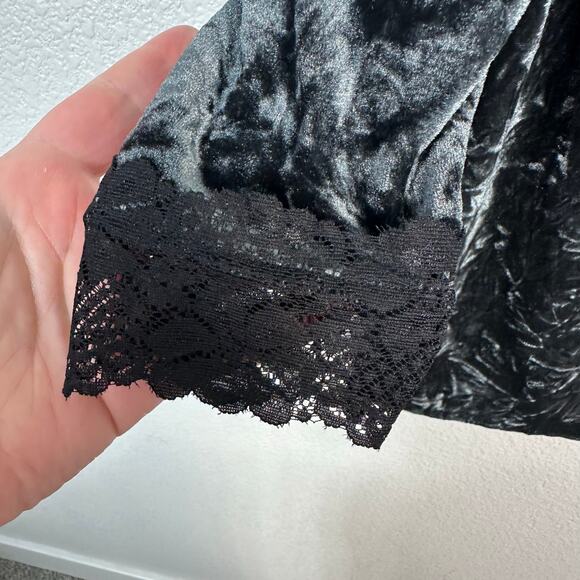 Kimchi Blue Ryder Crushed Velvet Y2K Dark Fairycore Feminine Goth Mini Dress L - Picture 5 of 14